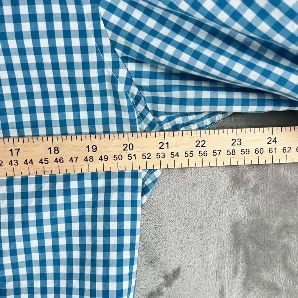 Banana Republic Men’s Medium Tailored Slim Fit Blue White Gingham Button Down